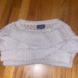 Gray and silver lose knit sweater from American Eagle